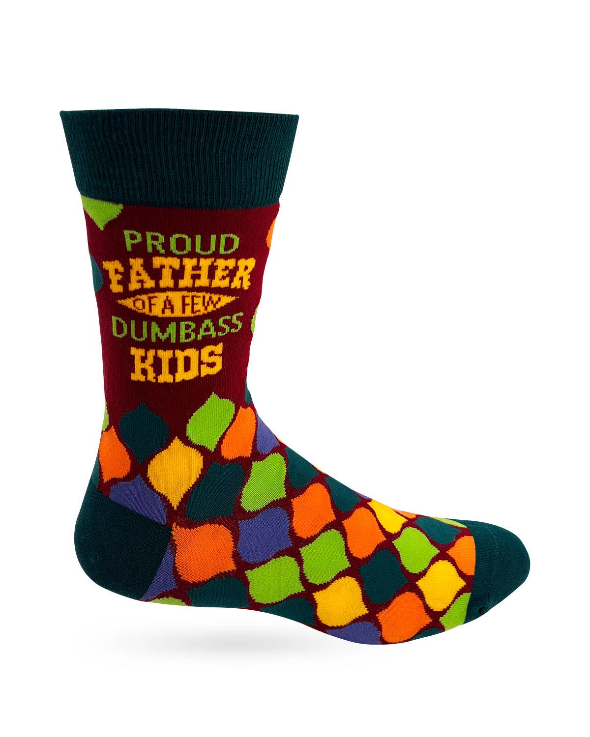 "Proud Father of a Few Dumbass Kids" Men's Novelty Crew Socks