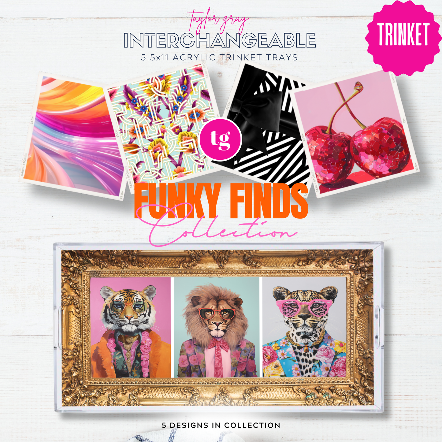 5.5 x 11 FUNKY FINDS Insert Set of 5
