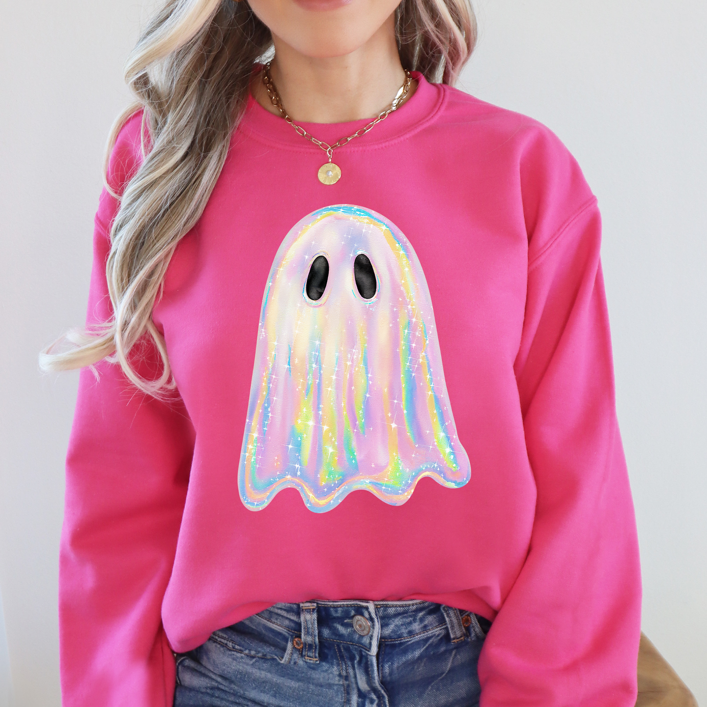 Shimmering Ghost, Iridescent Ghost Halloween Sweatshirt