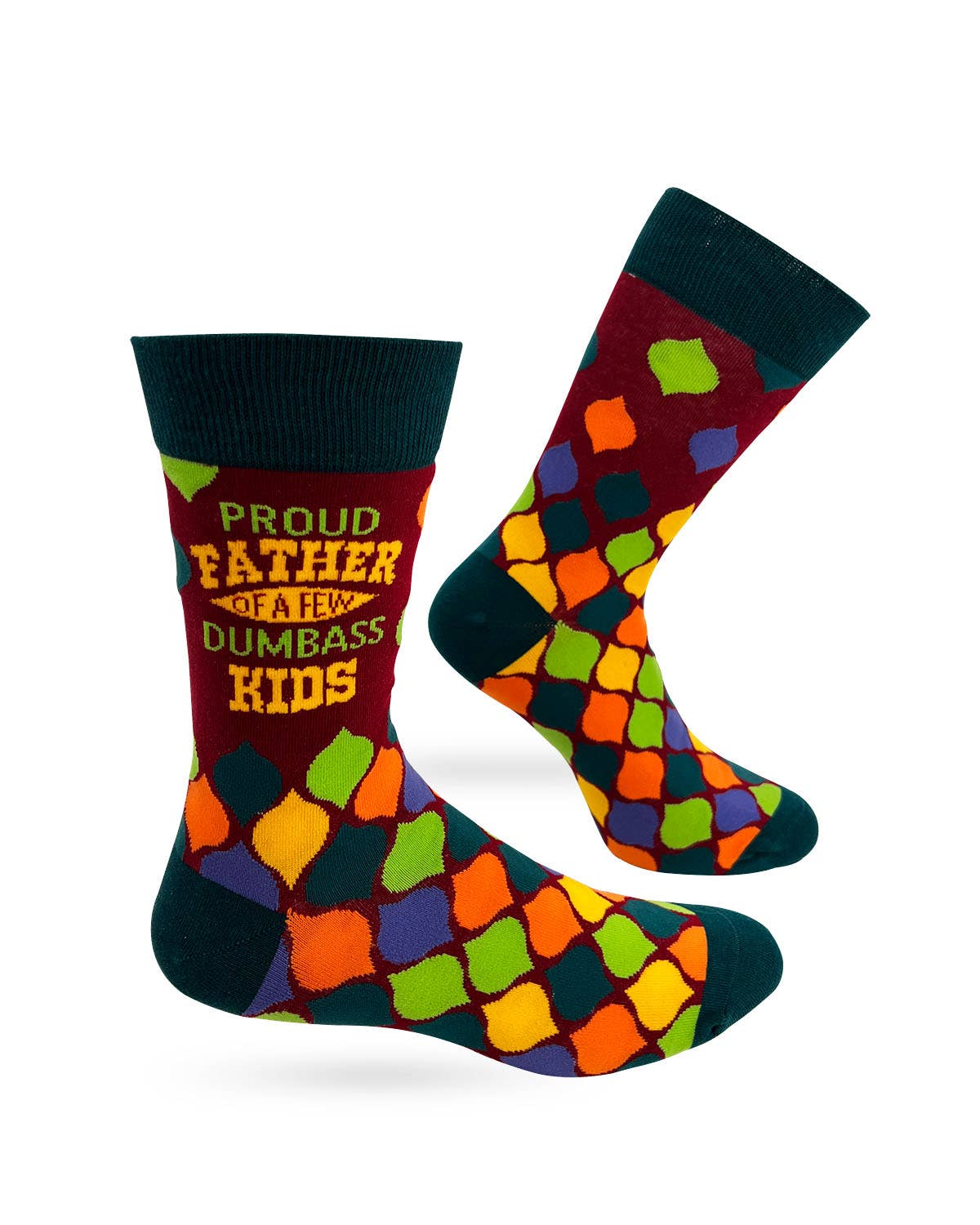 "Proud Father of a Few Dumbass Kids" Men's Novelty Crew Socks