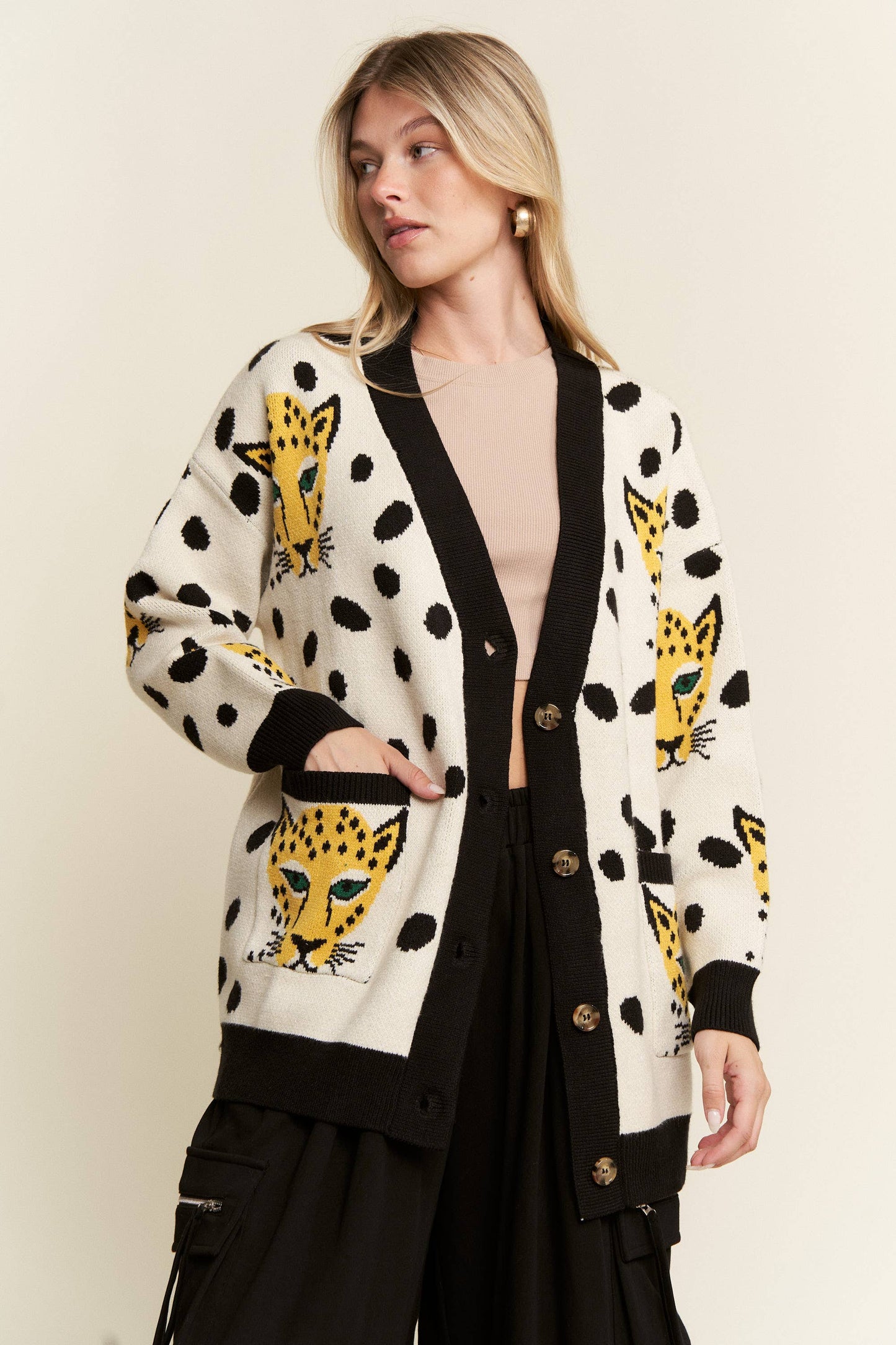 PLUS SIZE CHEETAHLICIOUS CARDIGAN