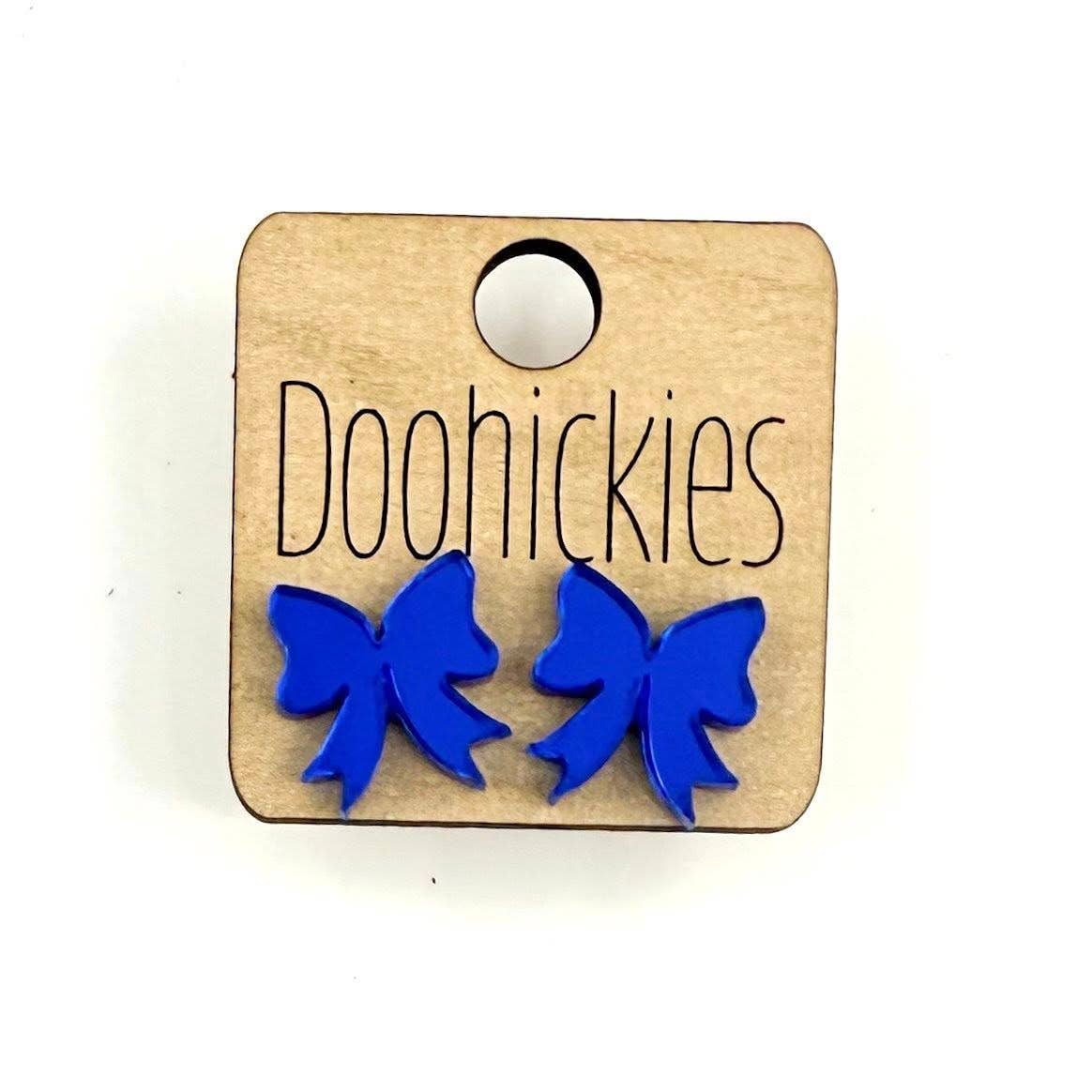 School Spirit Mirror Bow Stud Earrings
