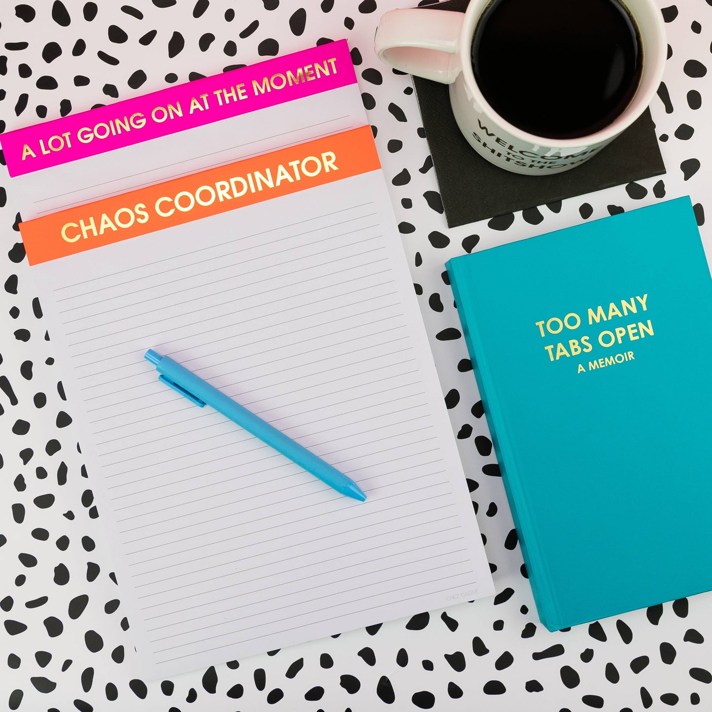 A Lot Going On At The Moment Large Memo Lined Notepad Bright Pink