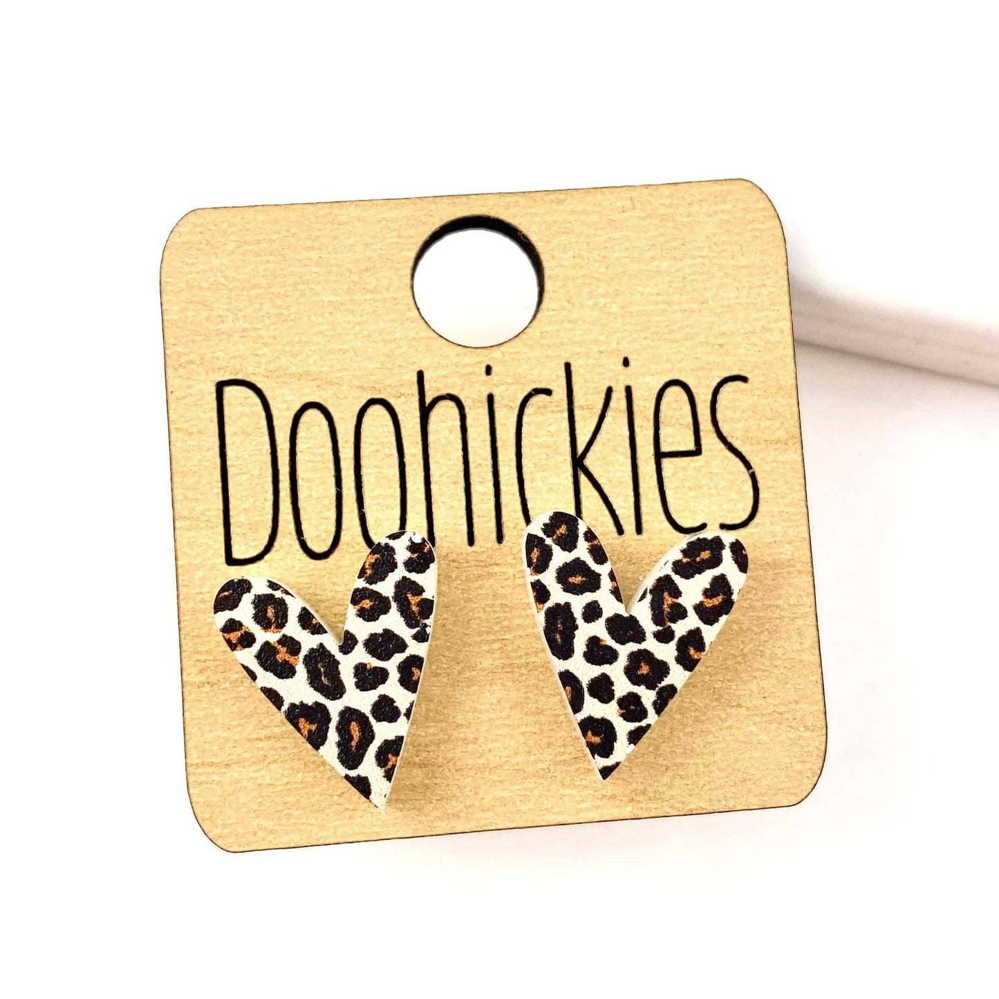 Leopard Heart Studs