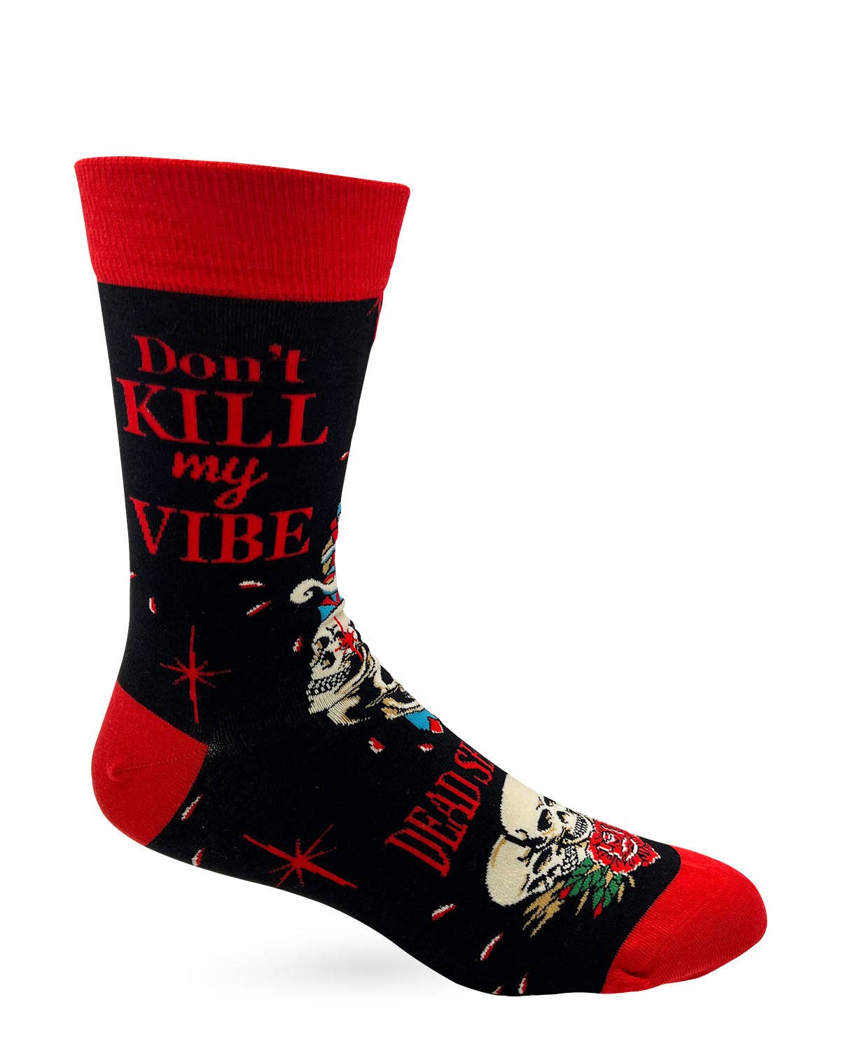 Don't Kill My Vibe Dead Serious Men's Novelty Crew Socks