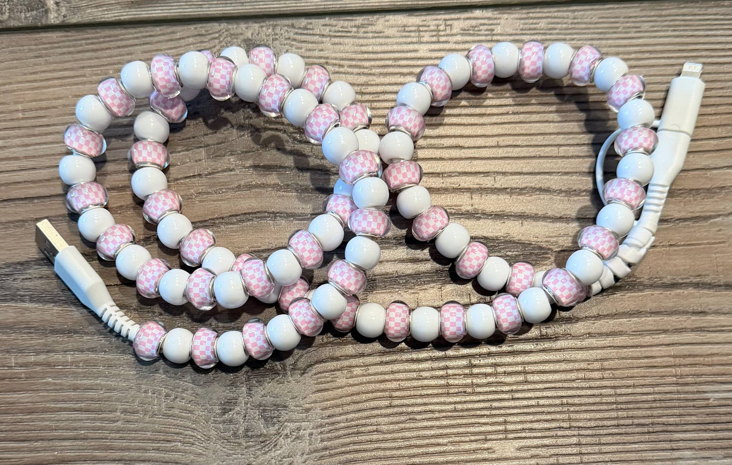 Beaded Phone Charger w/Lightning & USB-C Cable
