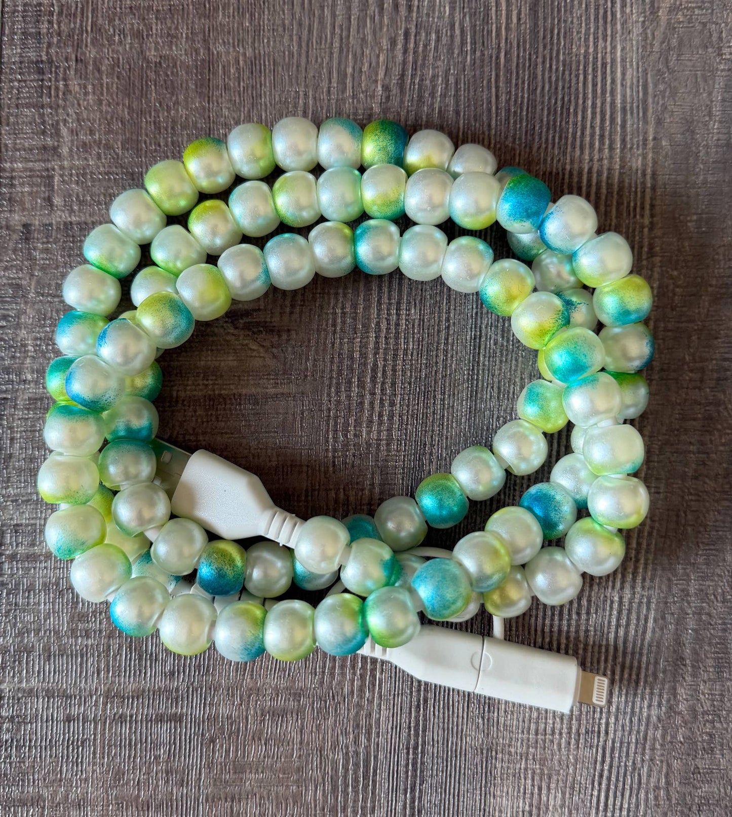 Mermaid Beaded Phone Charger w/Lightning & USB-C