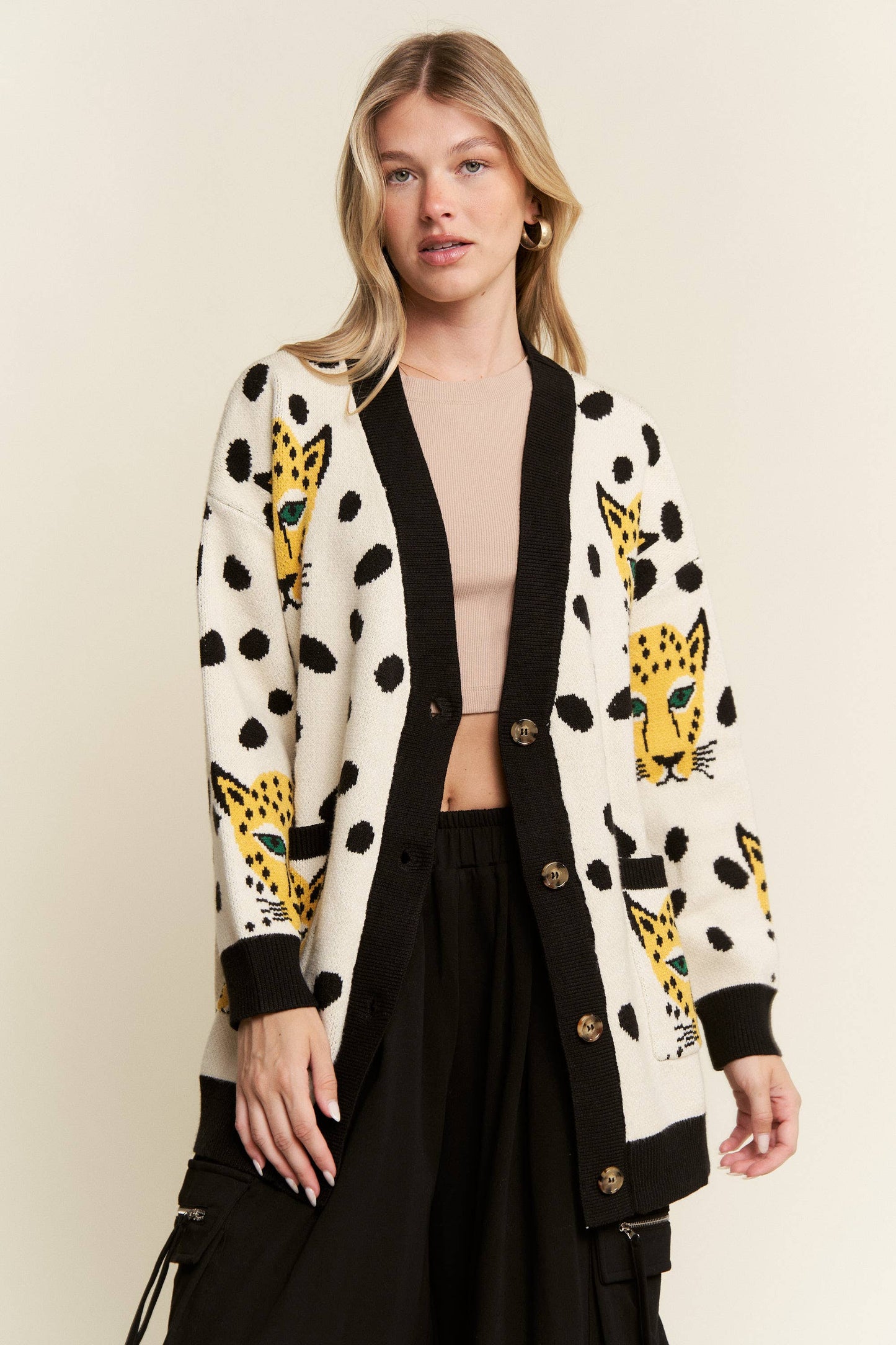 PLUS SIZE CHEETAHLICIOUS CARDIGAN