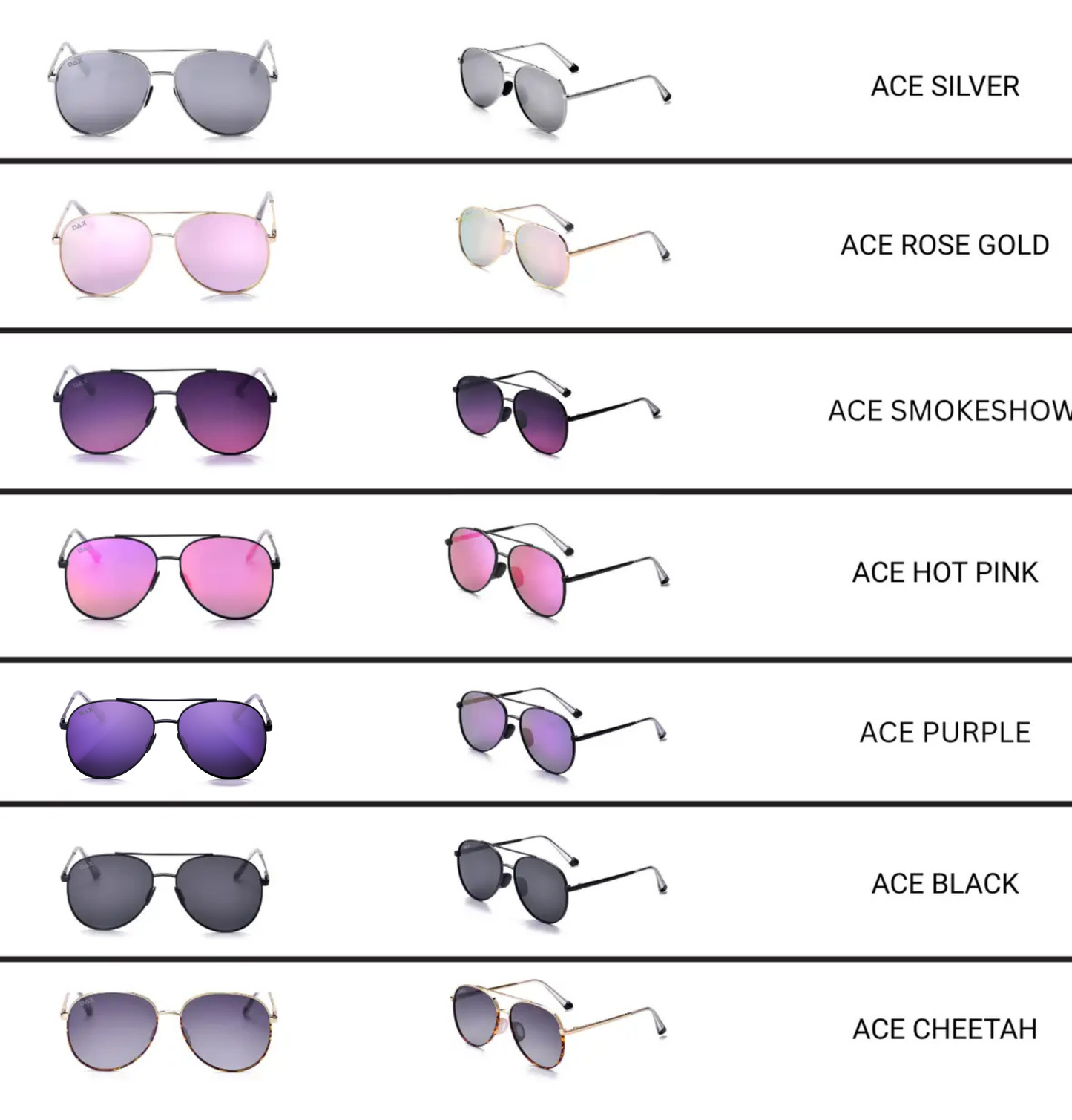 Unisex Aviator Sunglasses – ACE