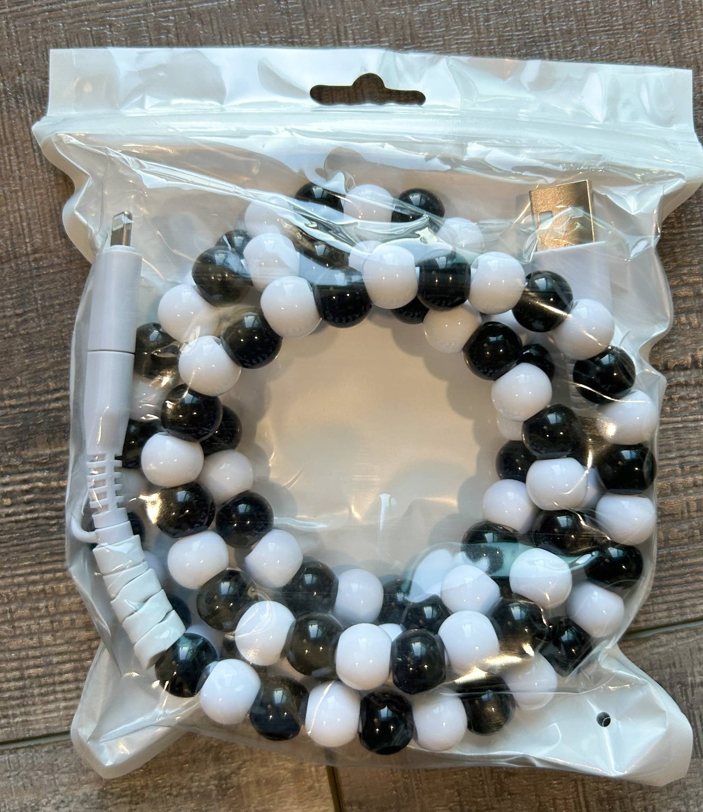 Beaded Phone Charger w/Lightning & USB-C Cable