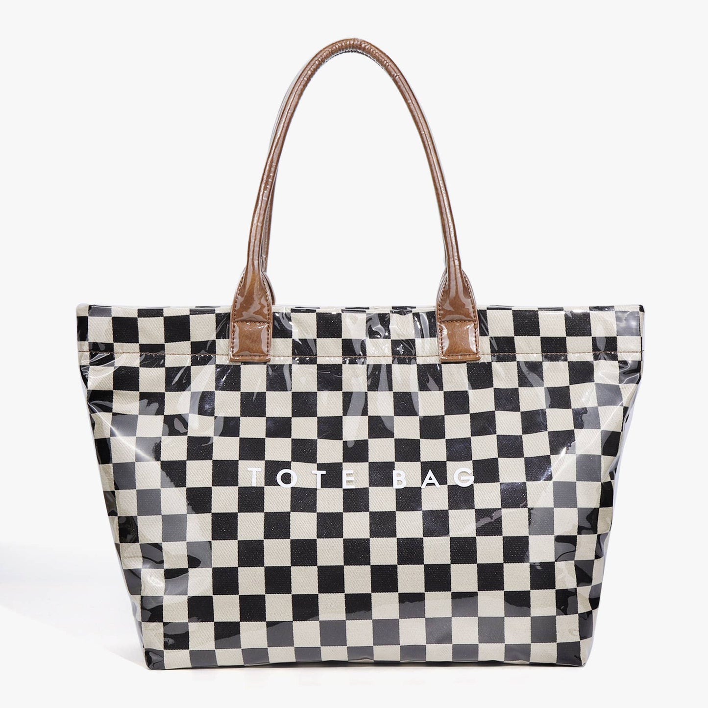 Zipper Checkered TOTE BAG