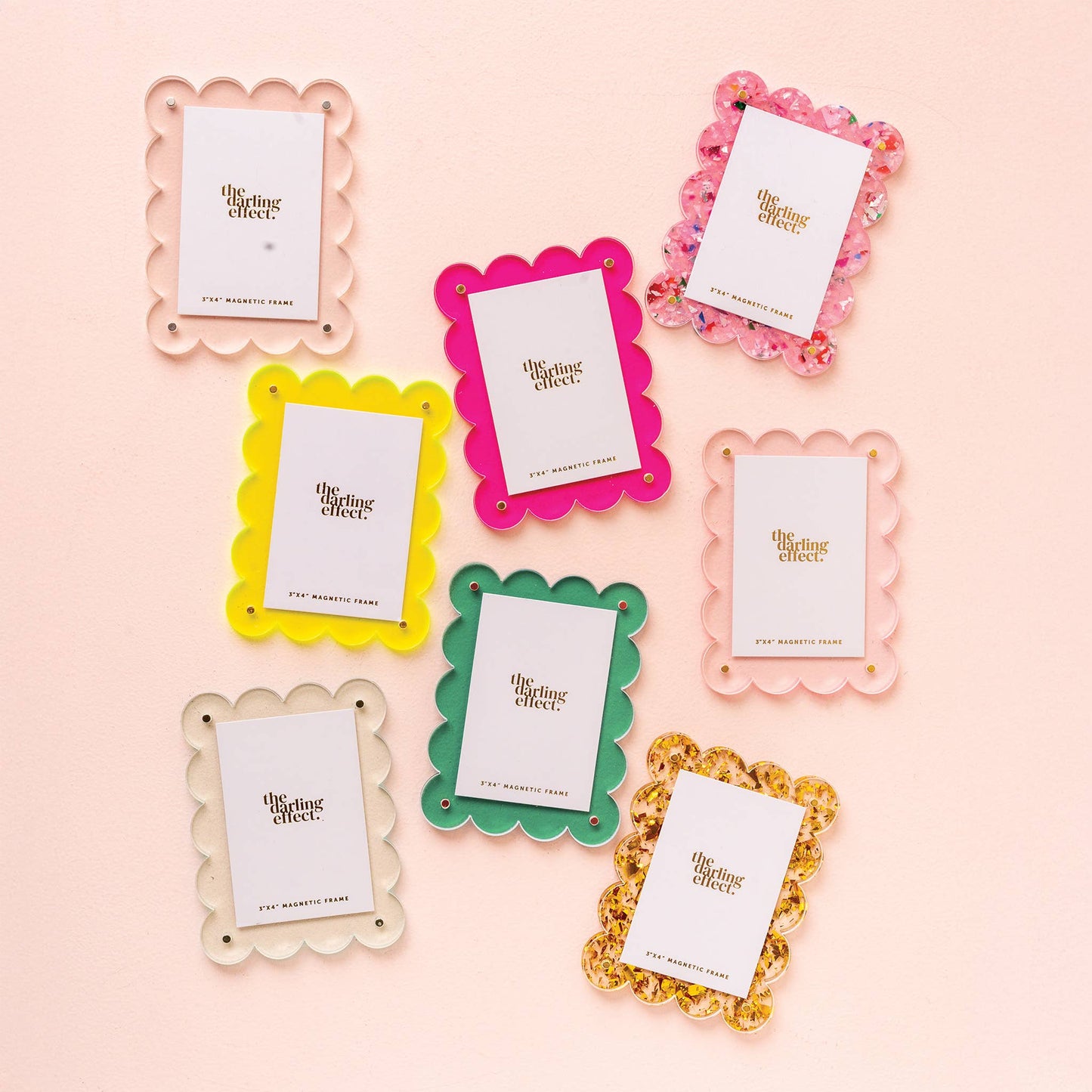 Mini Acrylic Picture Frame Magnet-Confetti Pink