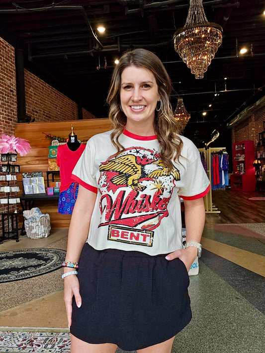 Whiskey Bent Ringer Relaxed Crop Tee