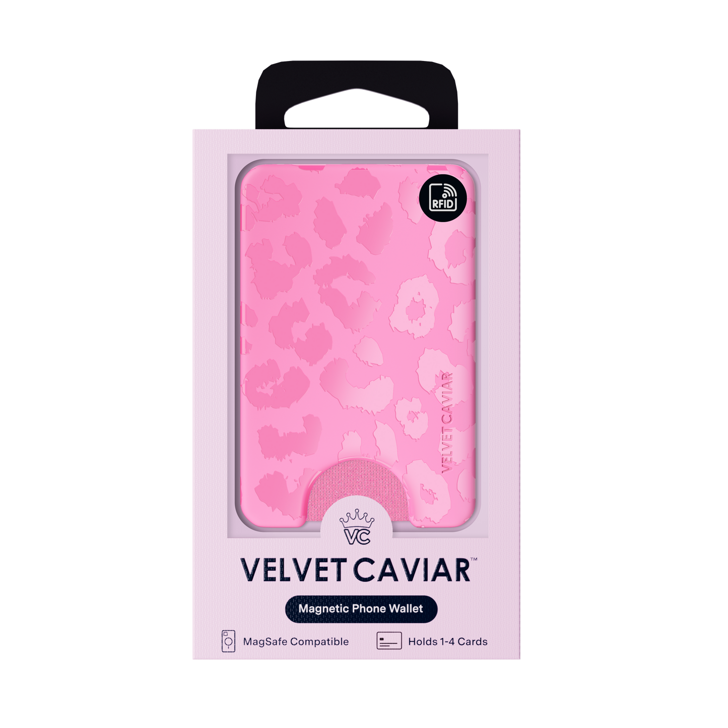 Magnetic Phone Wallet - Hot Pink Leopard