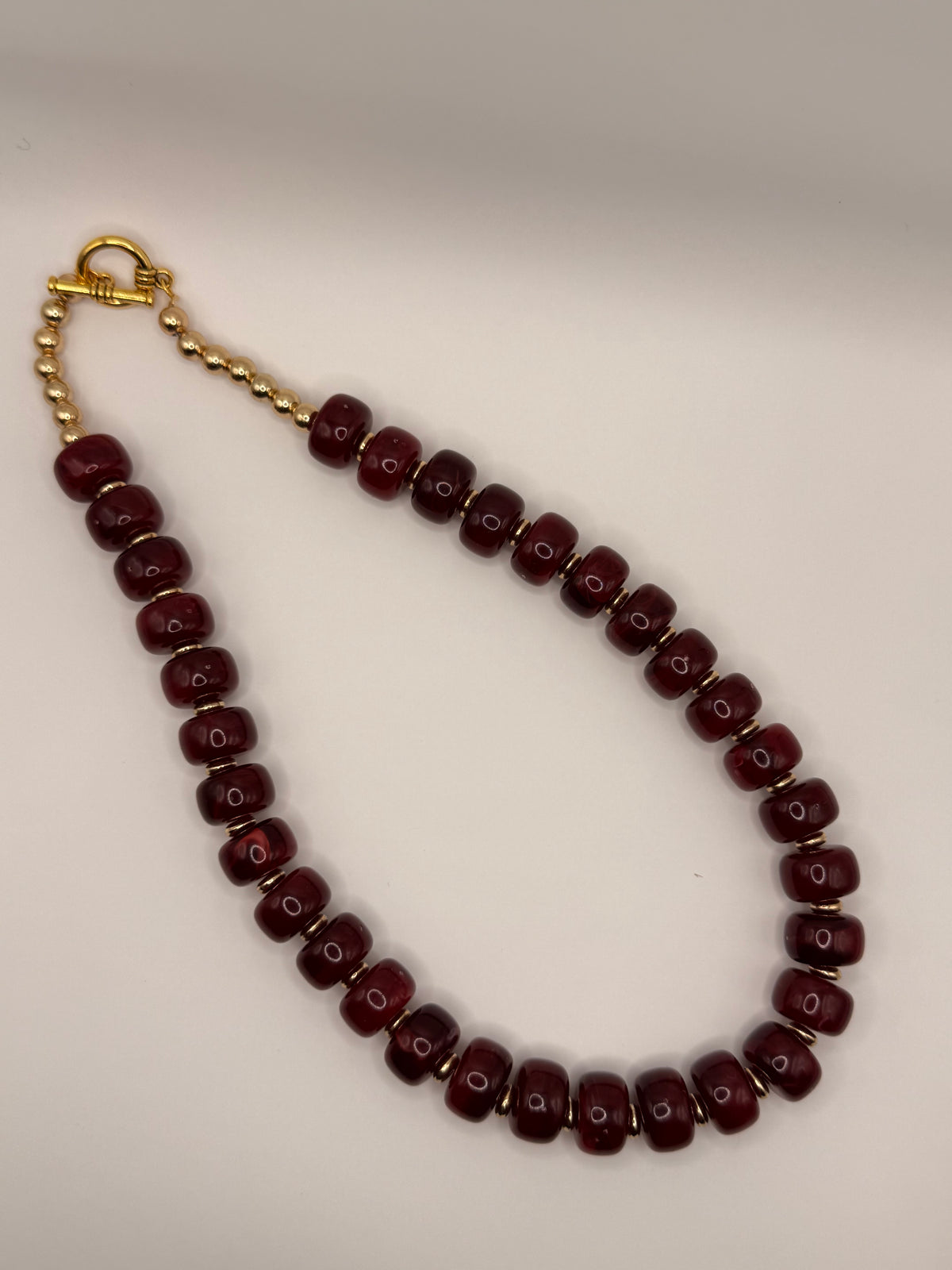 Burgundy Beaded Necklace