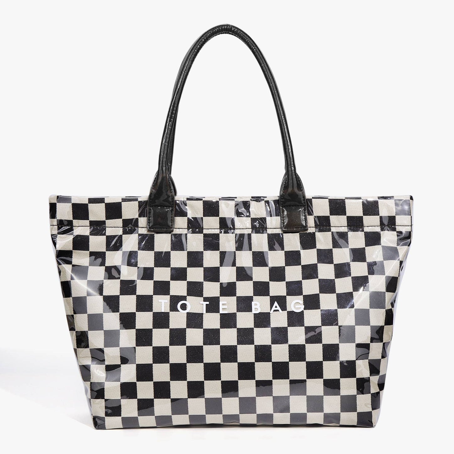 Zipper Checkered TOTE BAG