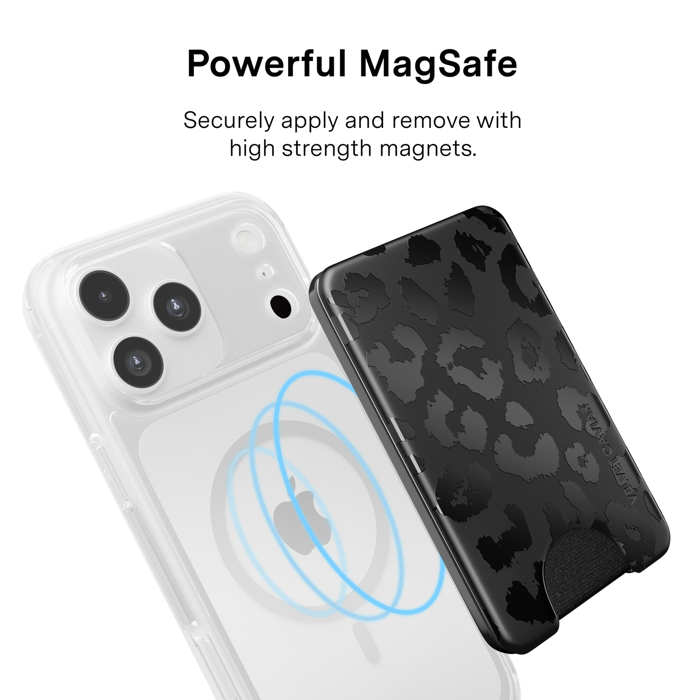Magnetic Phone Wallet - Black Leopard