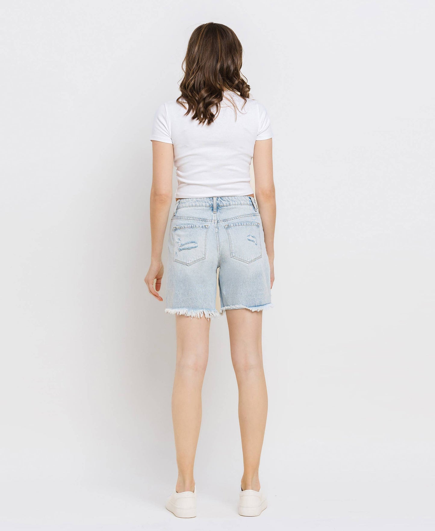 SUPER HIGH RISE CRISS CROSS BOYFRIEND SHORTS