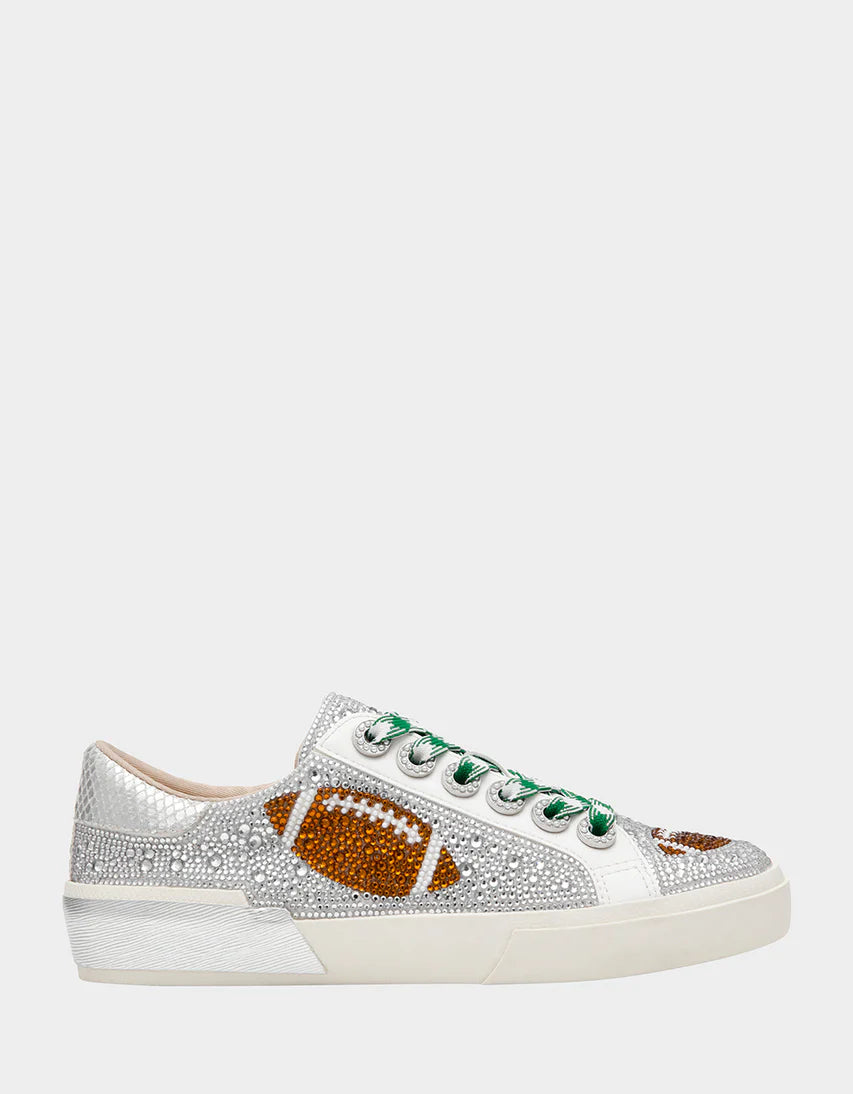 Archy Silver Football Rhinestone Sneaker