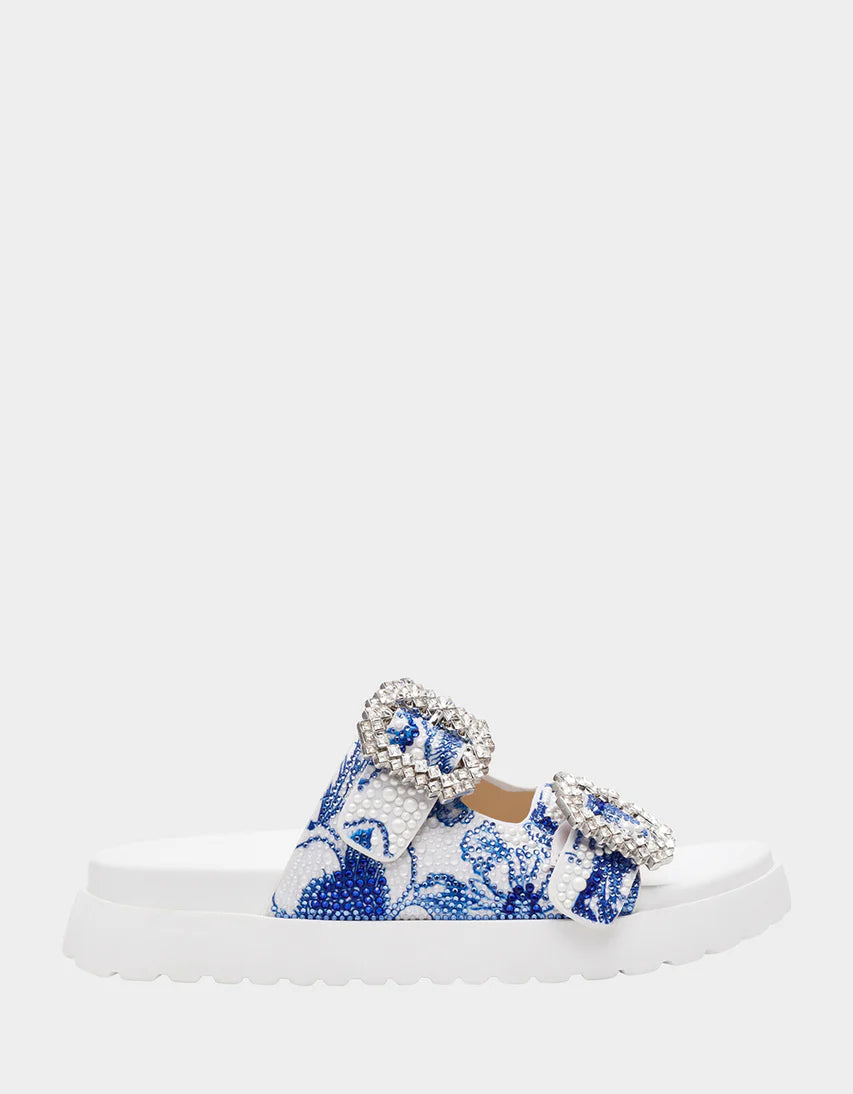Matie White Blue Floral Sandal