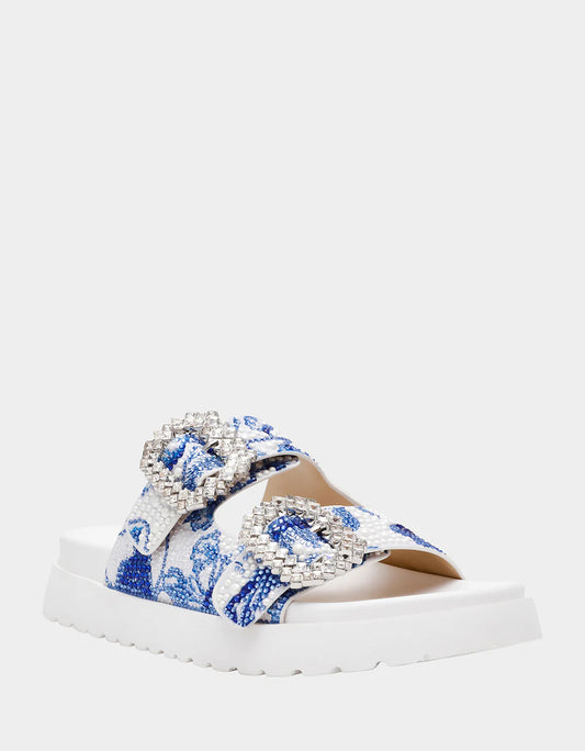 Matie White Blue Floral Sandal