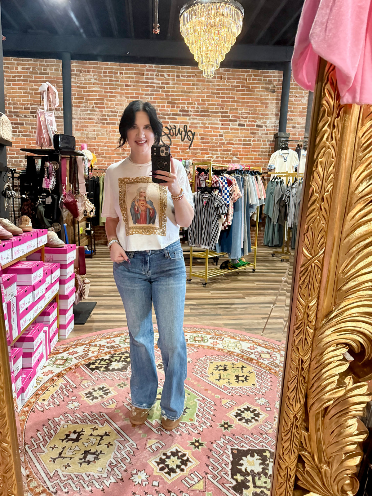 Mid Rise Easy Flare Jeans w/Tint