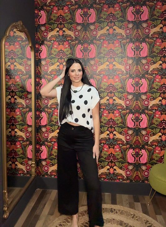 Black Faux Suede Crop Pants