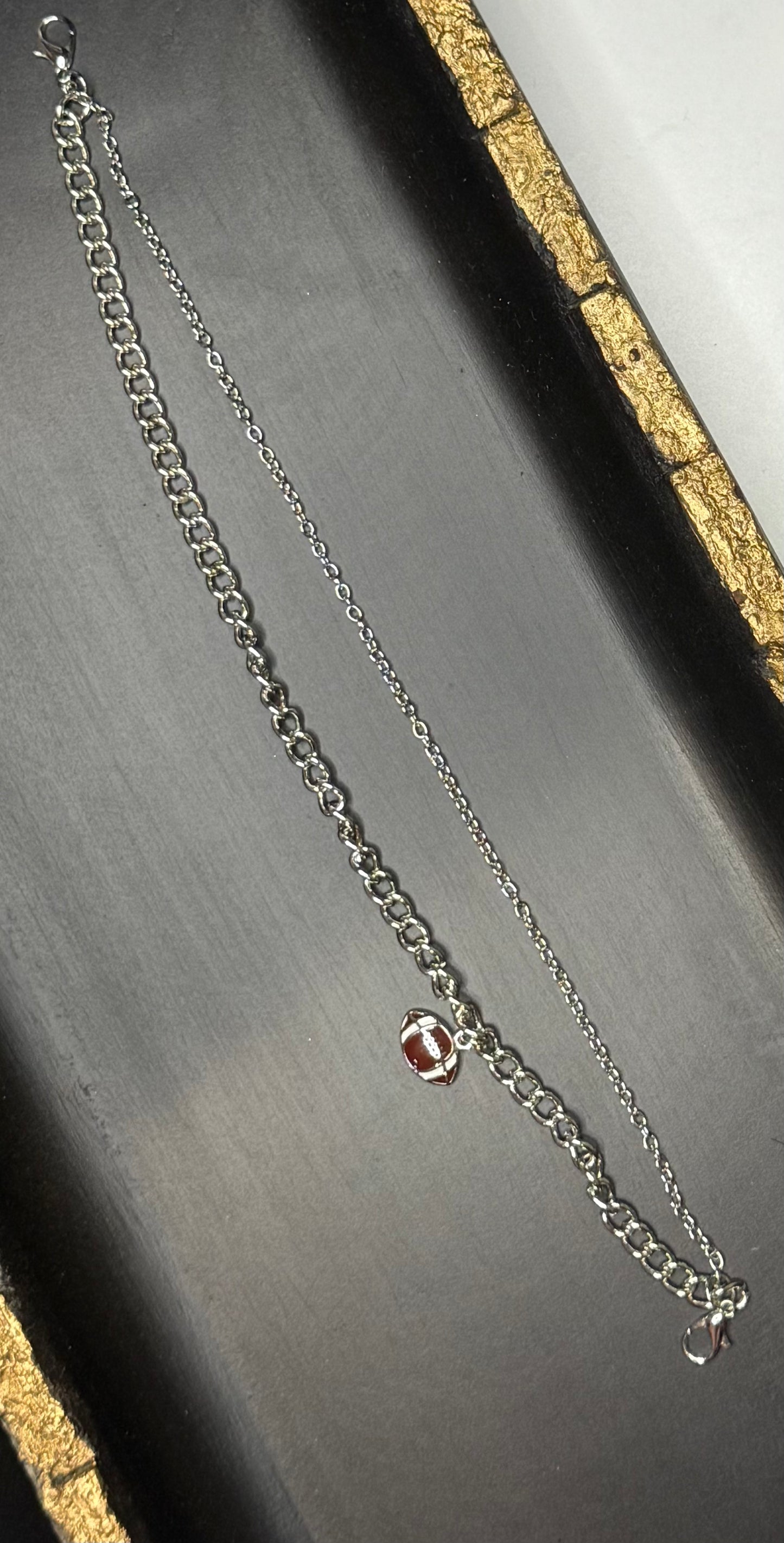 Silver Hat Chain w/football Chain