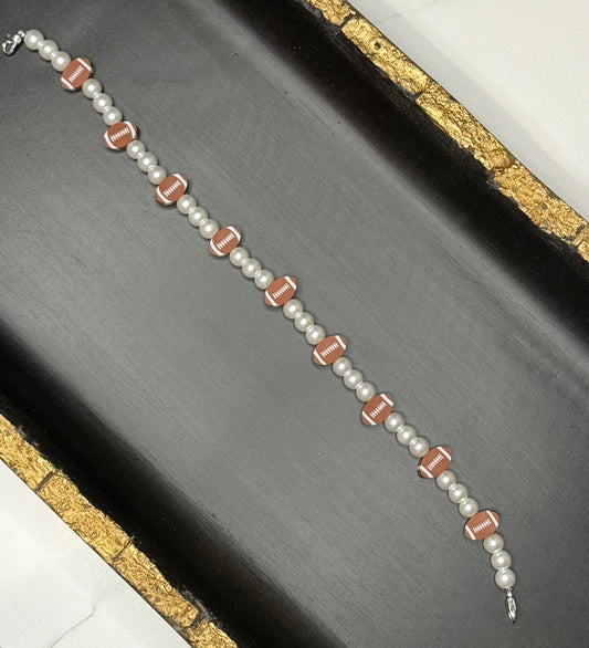 Football & Pearl Hat Chain
