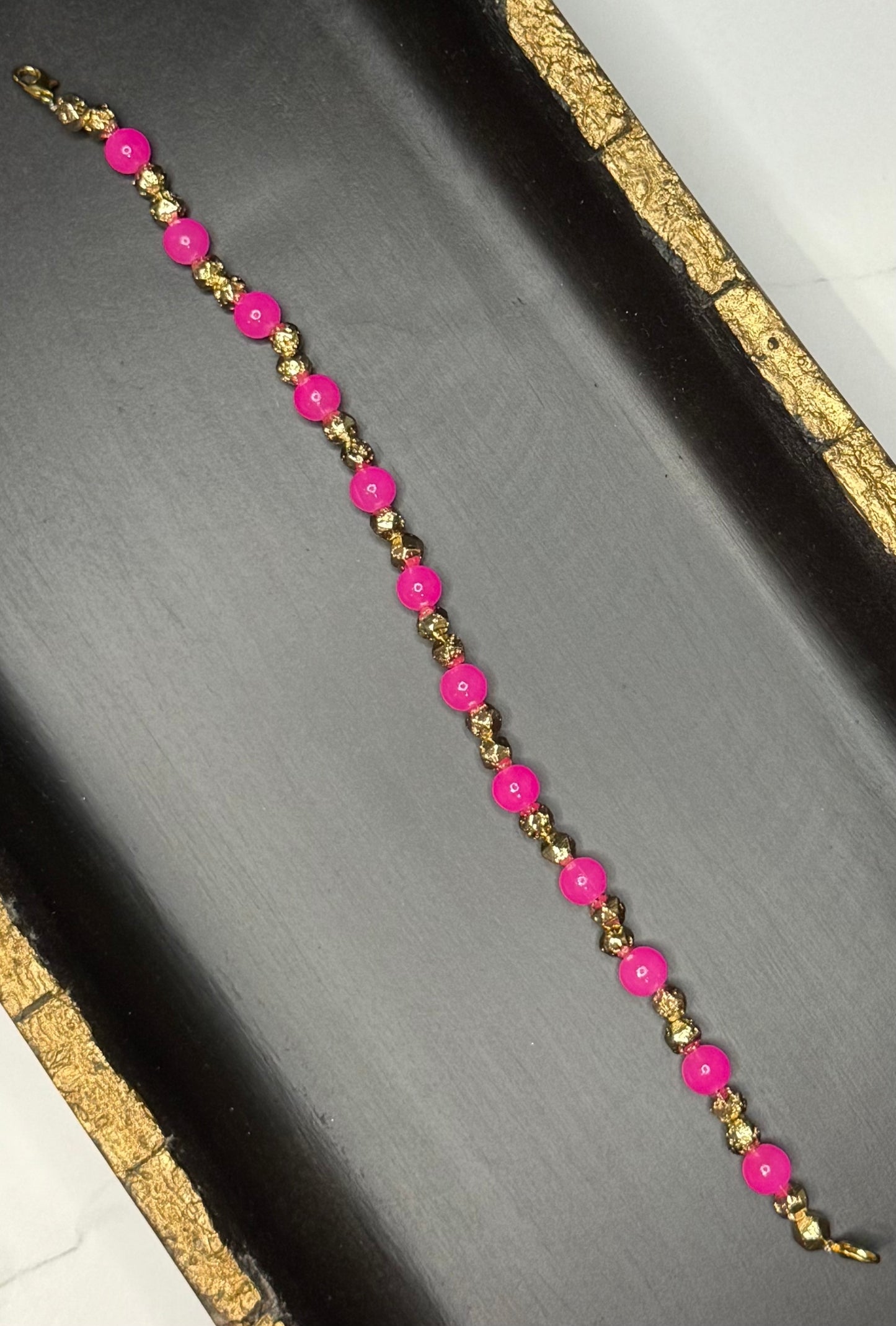 Pink & Gold Hat Chain