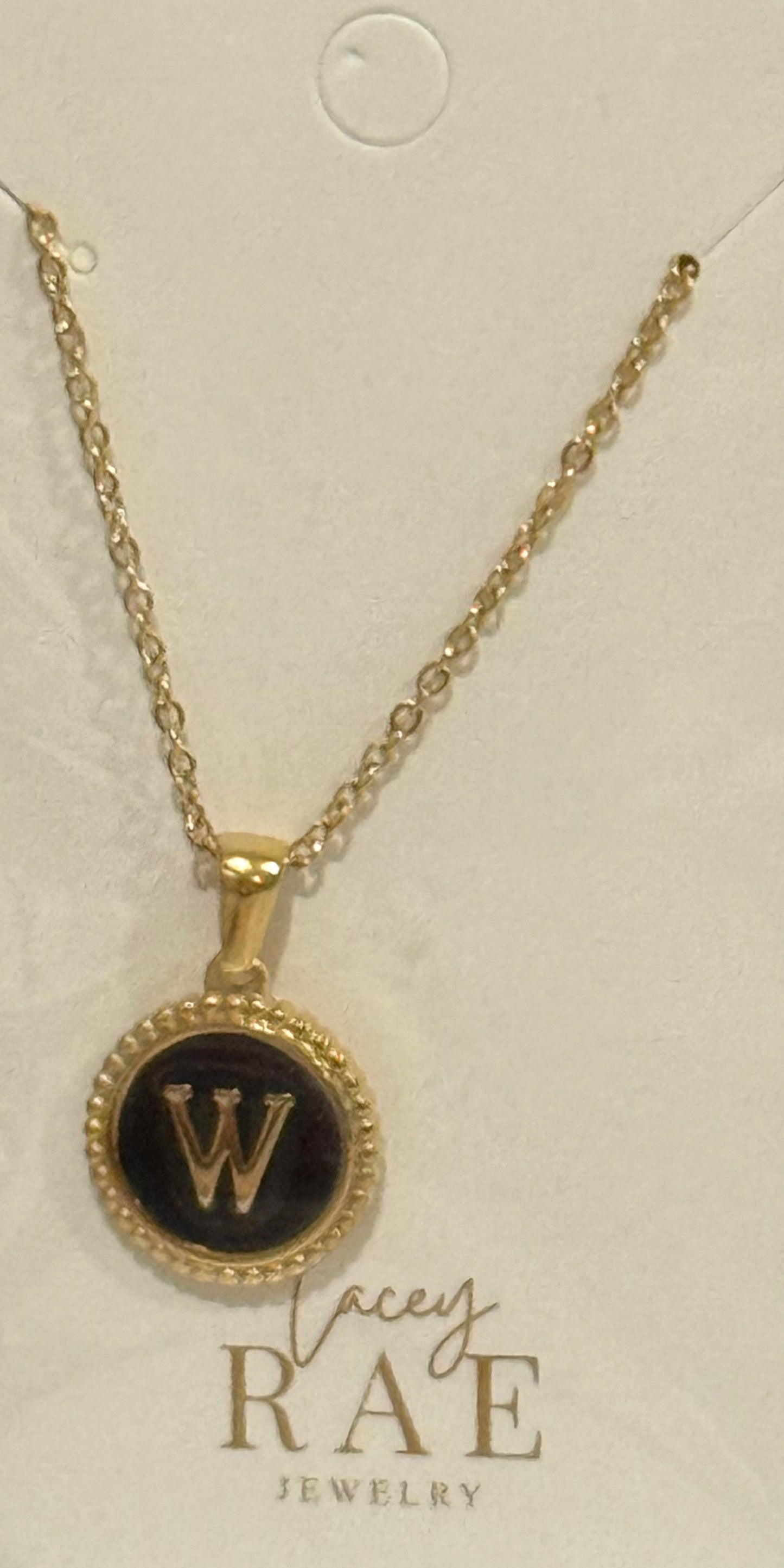 Gold & Black Initial Necklace