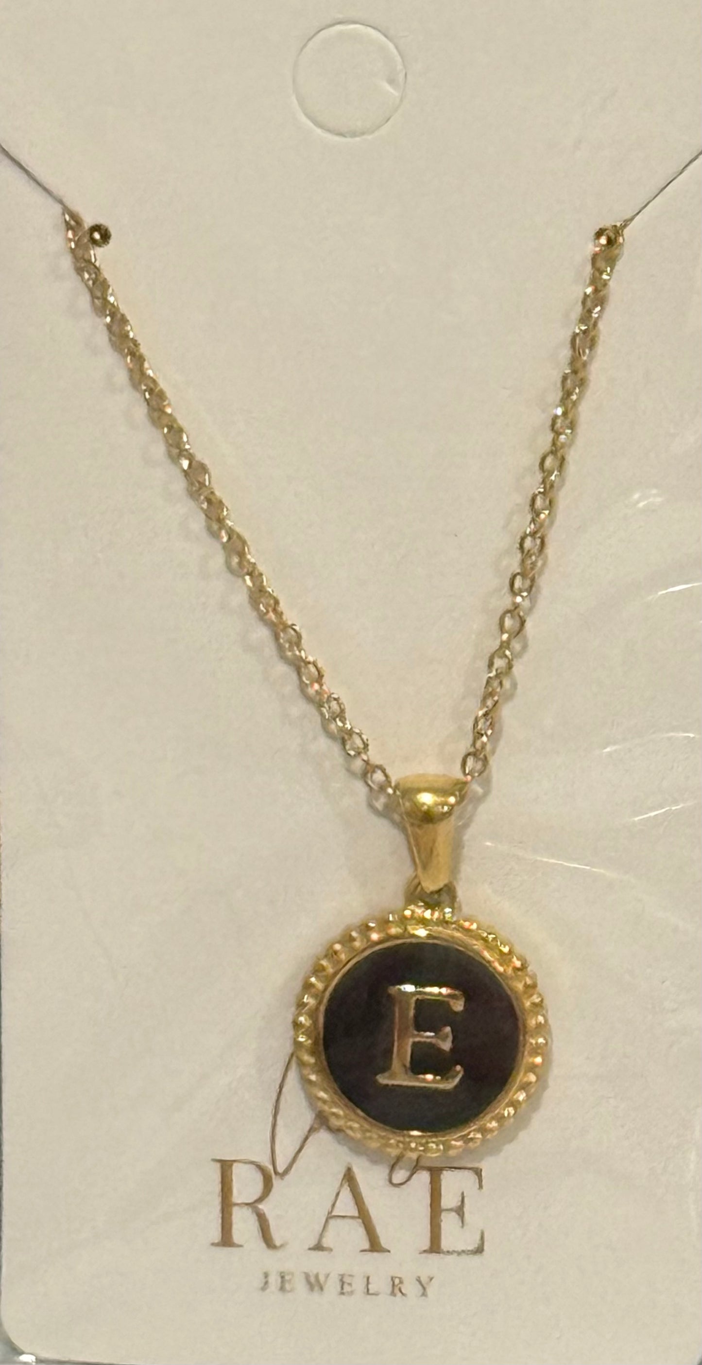 Gold & Black Initial Necklace