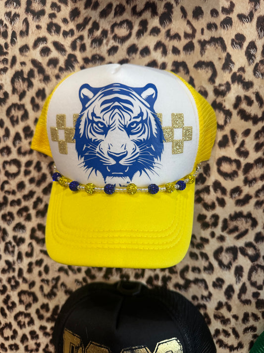 Corsicana Tigers (gold checks) Trucker Hat