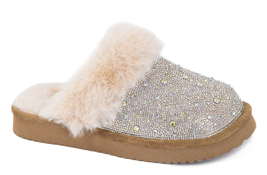 LETS ORDER IN Clear Rhinestones Slipper