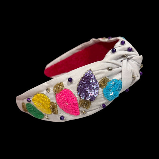 Christmas Lights Beaded Headband