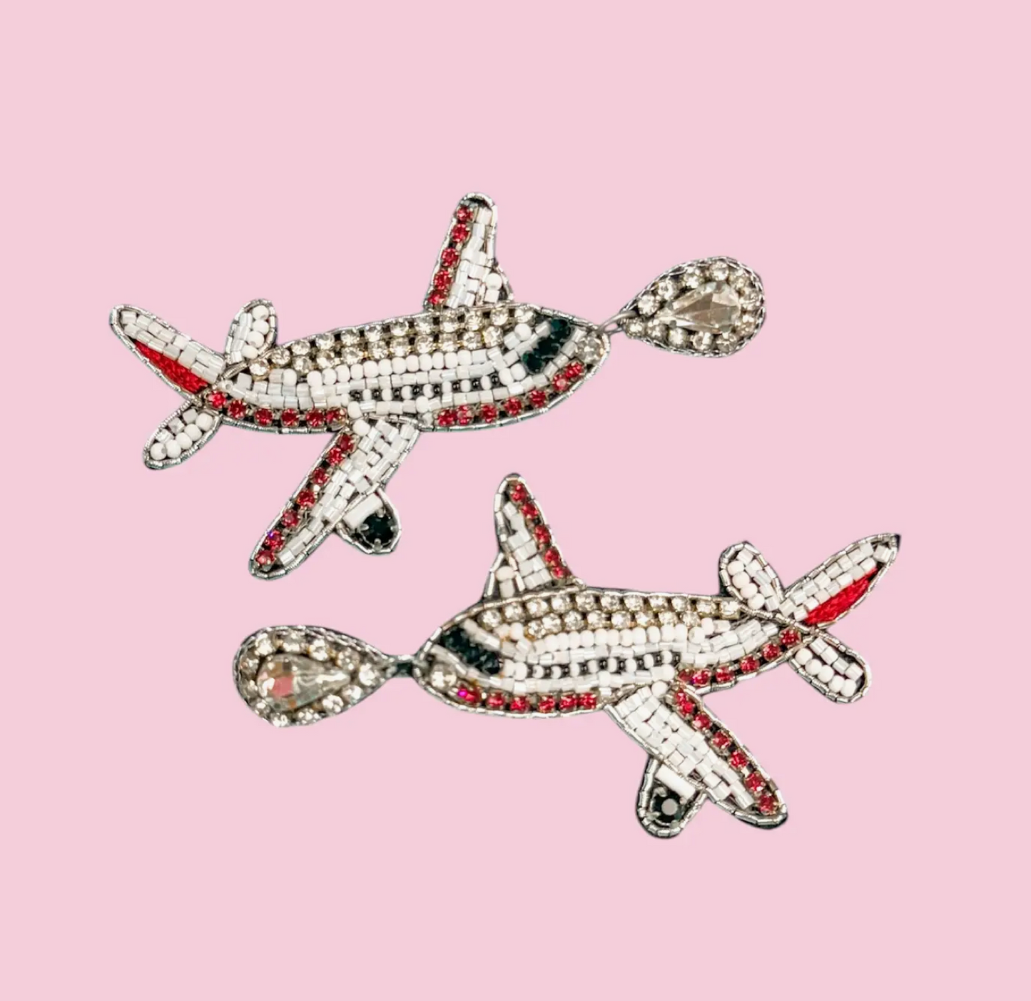 AIRPLANE BEADED EARRINGS