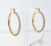 Large Rhinestone Hoop Earrings