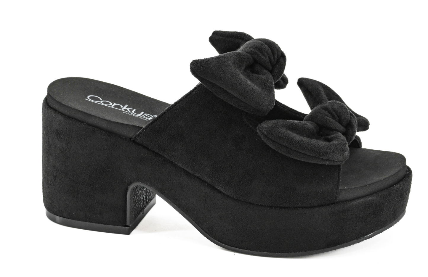 Put A Bow On It- Black Faux Suede