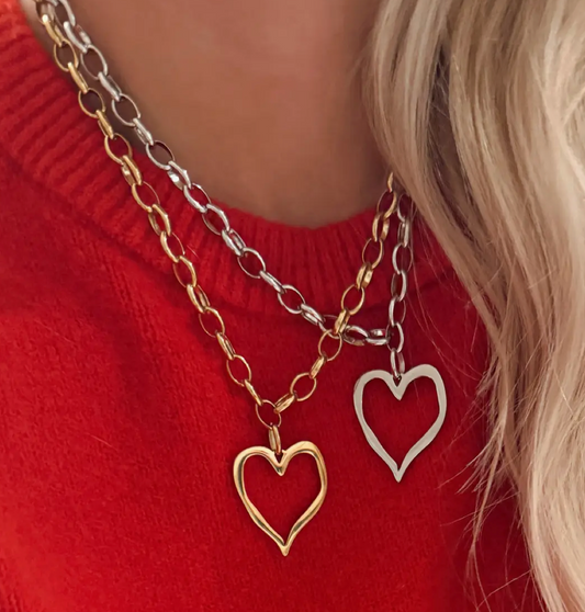Large Open Heart Necklace