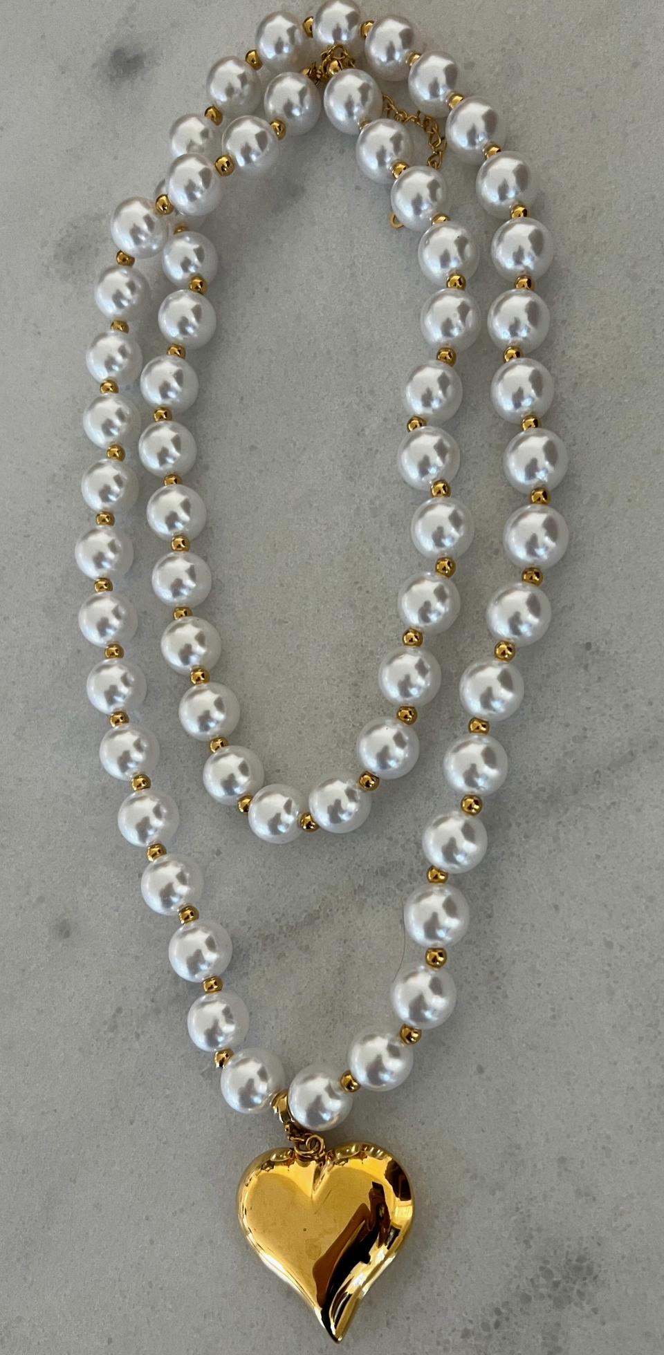 Wrap Around Pearl Heart Necklace