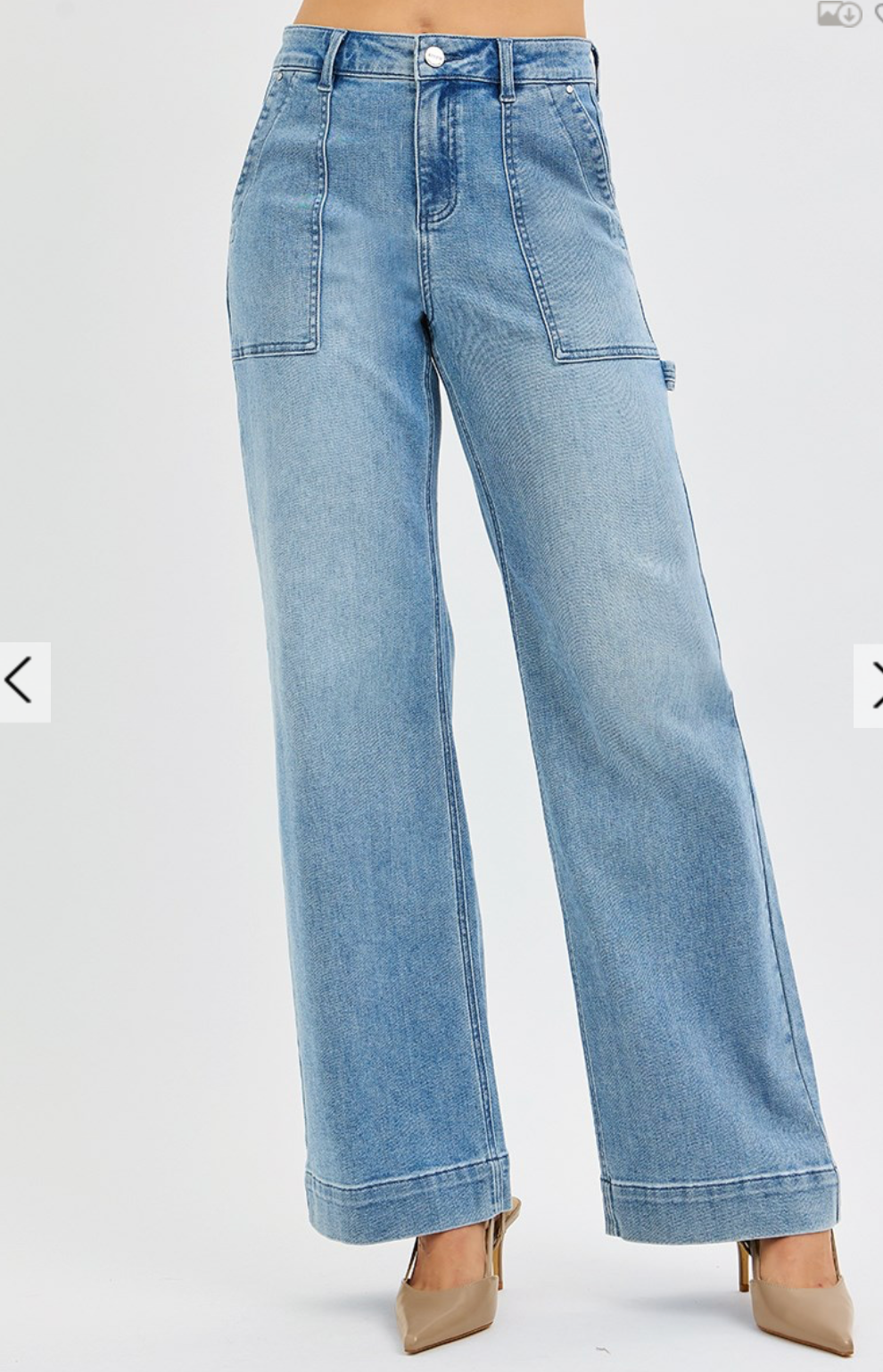 High Rise Straight Leg w/Cargo Front Pocket