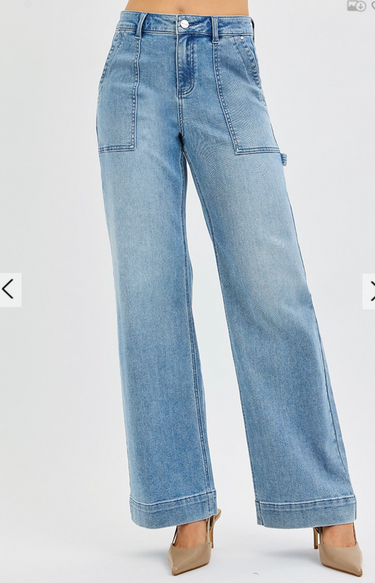 High Rise Straight Leg w/Cargo Front Pocket