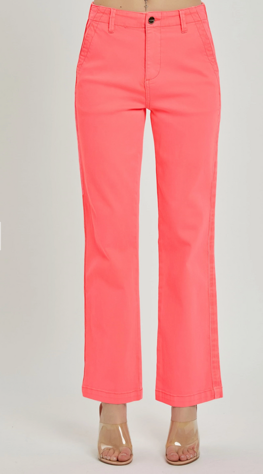 High Rise Ankle Twill Pant