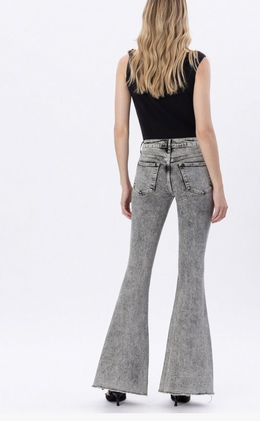 High Rise Flare Brown Acid Color Jean