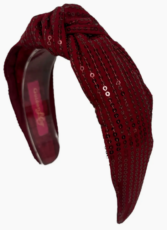 Maroon Sequin Headband