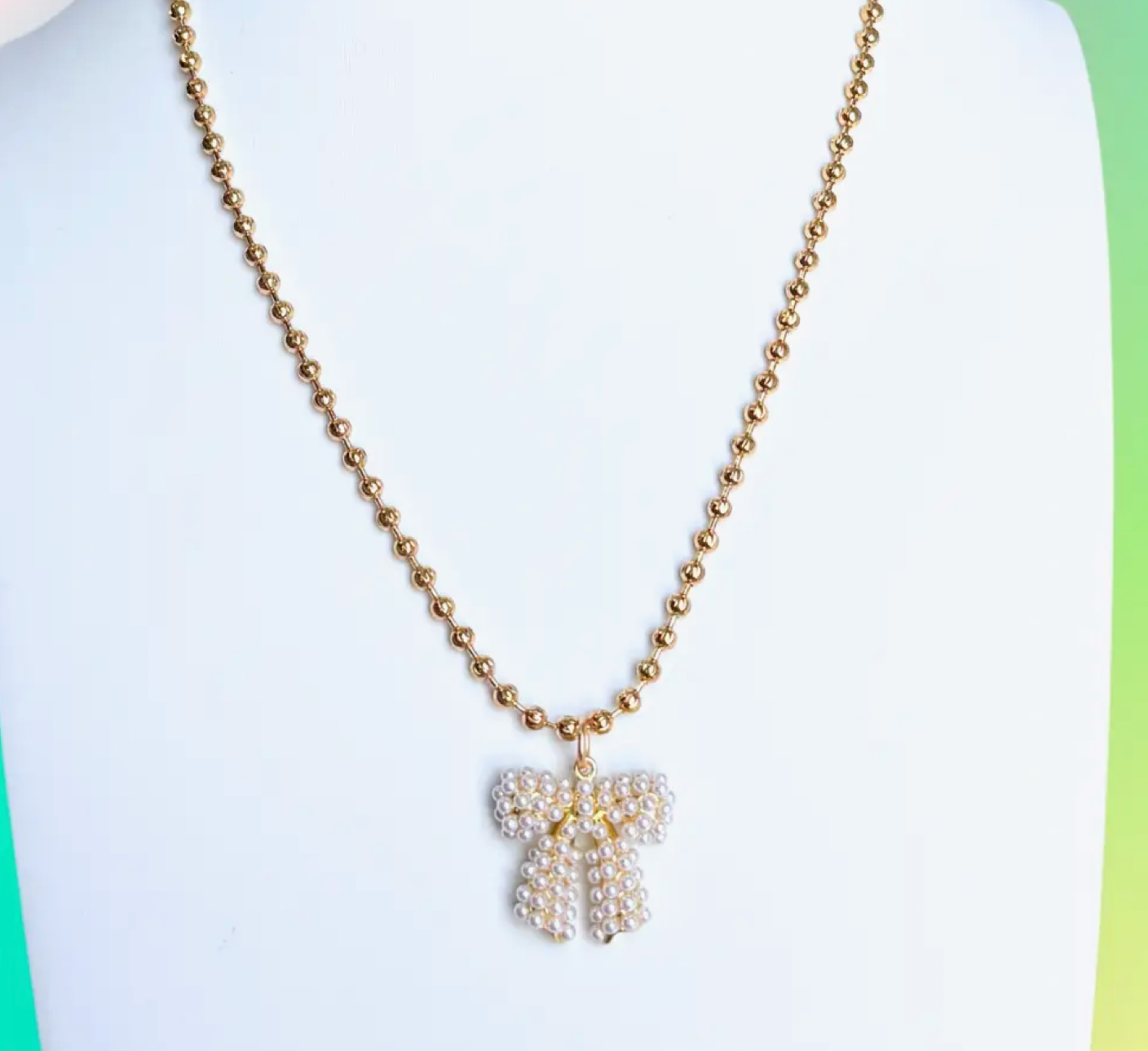 Pearl Bow Necklace