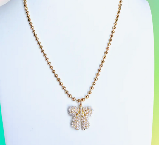 Pearl Bow Necklace