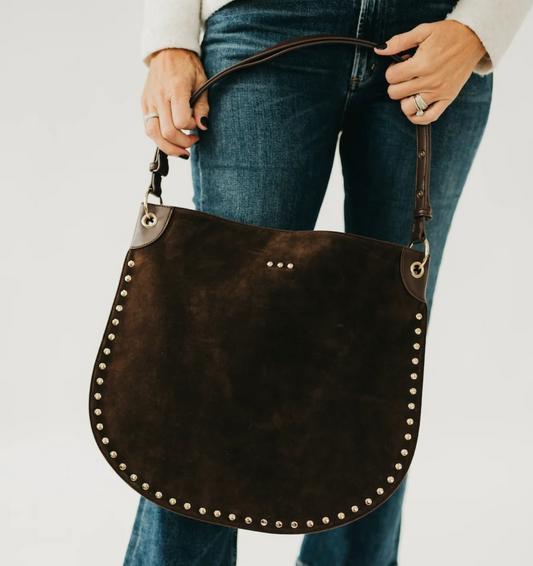 Rosalie Rivet Suede Hobo Bag