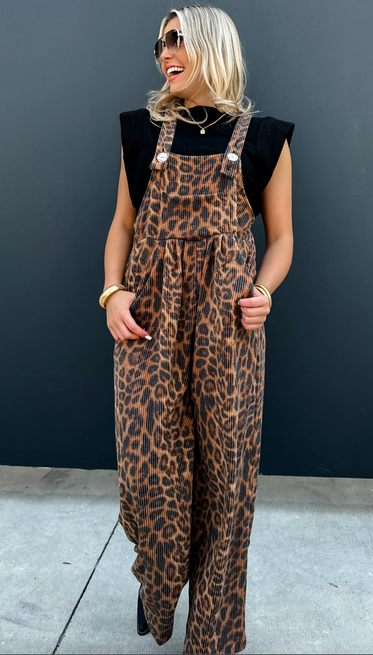 Cheetah Karli Boho Overalls