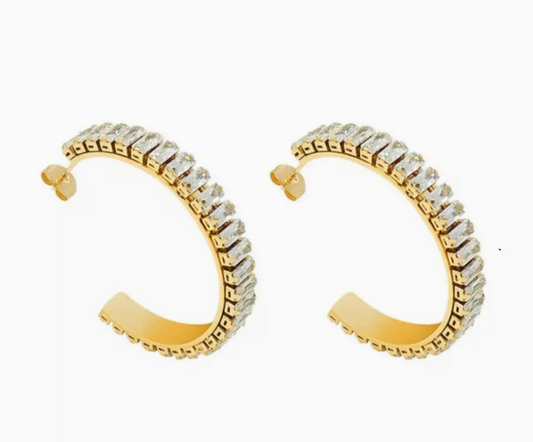 LARGE DIAMOND HOOP EARRINGS